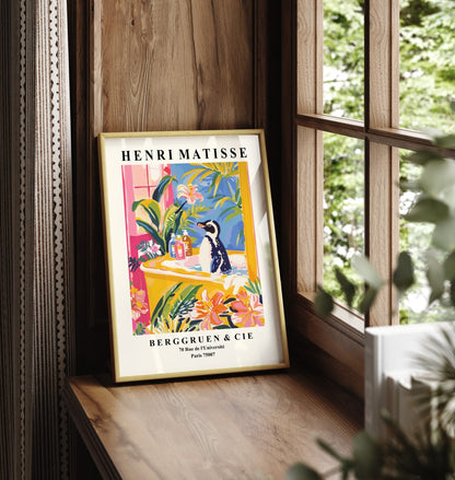 Pinguin in der Badewanne – Matisse Kunstdruck