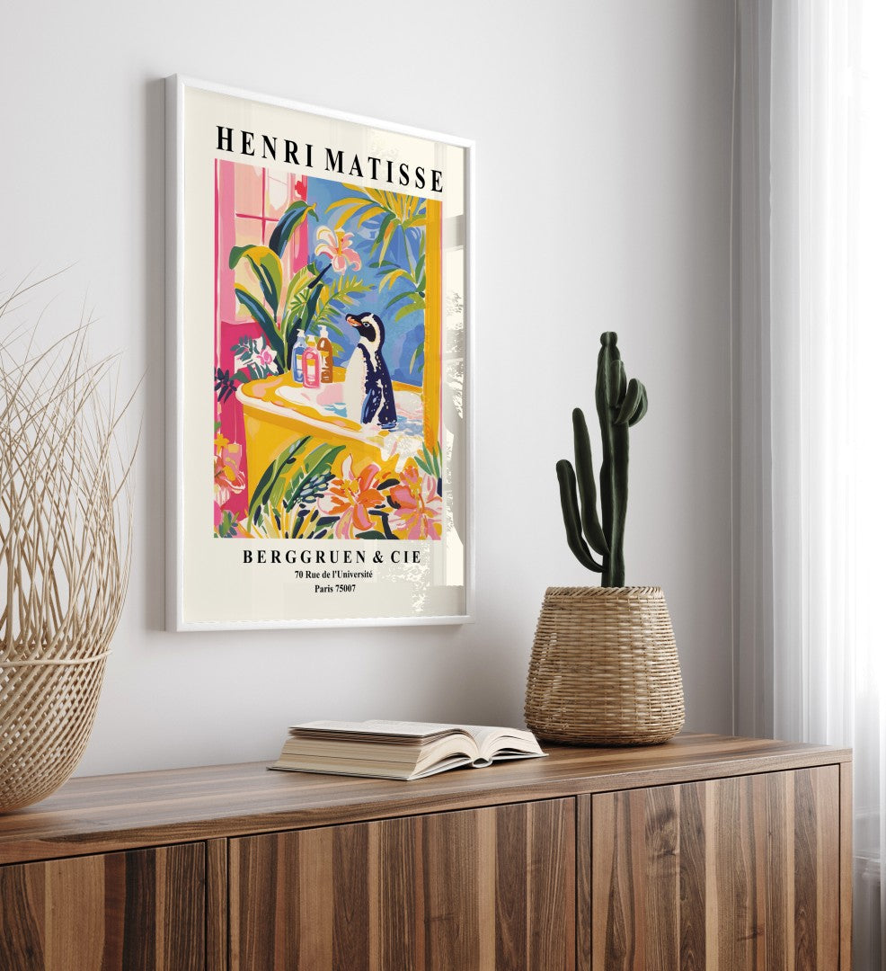 Pinguin in der Badewanne – Matisse Kunstdruck